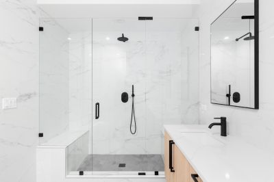 Contemporary Shower with Frameless Glass